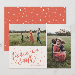 Cartes Pour Fêtes Annuelles Paix sur Terre Lettres Noël Deux photos