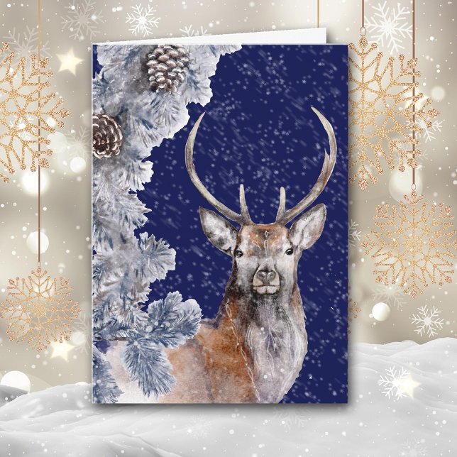 Cartes Pour Fêtes Annuelles Paix sur Terre Noël Cerf (Créateur téléchargé)