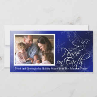Cartes Pour Fêtes Annuelles Paix sur Terre Noël de la colombe bleue