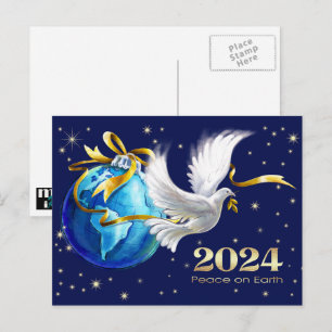 Cartes Pour Fêtes Annuelles Paix sur Terre. Nouvel An 2022 de la colombe de la