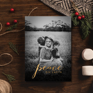 Cartes Pour Fêtes Annuelles Paix sur Terre Photo de famille Noël