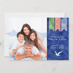 Cartes Pour Fêtes Annuelles Paix sur Terre   Photo de vacances avec bénédictio