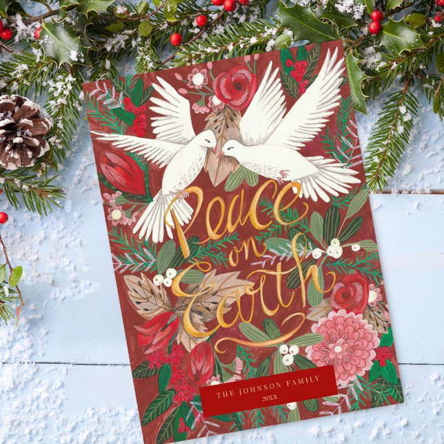 Cartes Pour Fêtes Annuelles Paix sur Terre Photo Noël (Peace On Earth Photo Christmas Holiday Card)