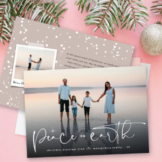 Cartes Pour Fêtes Annuelles Paix sur Terre Scénario Religieux Photo de Noël