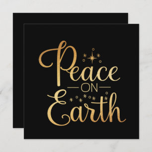 Cartes Pour Fêtes Annuelles Paix sur Terre Typographie d'or Black Holiday