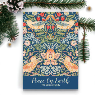 Cartes Pour Fêtes Annuelles Paix sur Terre William Morris Vintage Personnalisé