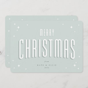 Cartes Pour Fêtes Annuelles Pale Green Joyeux Noël Retro Stations Appartement