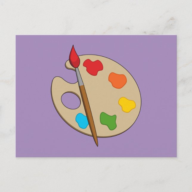 Cartes Pour Fêtes Annuelles Palette Artiste avec pinceau (Devant)