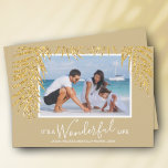 Cartes Pour Fêtes Annuelles Palm Frances Christmas Photo Holiday Card<br><div class="desc">Des frondes de palmiers en faux or glamour à parties scintillant mettent en valeur votre photo préférée sur ces cartes de Noël de vacances. "It's A Wonderful Life", ou toute salutation que vous choisissez, et vos noms sur le bas en lettres chic. CHANGEZ le dicton, changez les polices, les couleurs...</div>