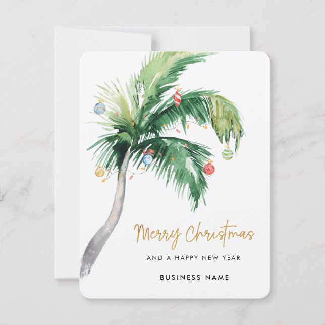 Cartes Pour Fêtes Annuelles Palm Tree Business Logo Christmas Holiday Card (Devant)
