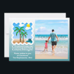 Cartes Pour Fêtes Annuelles Palm Tree Holiday Lights Beach Photographie de Noë<br><div class="desc">Ajoutez votre photo de Noël sur le thème de la plage,  et Célébrez Noël sur la plage avec ce design cool de lumières colorées sur les palmiers,  avec des ornements sur une scène de plage turquoise d'eau turquoise. ‹ ★ Voir plus← (en anglais) ></div>