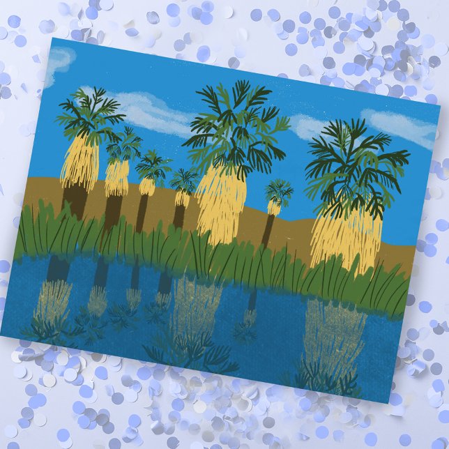 Cartes Pour Fêtes Annuelles Palm Tree Oasis Désert Coachella Valley Preserve (Palm Tree Oasis Desert Coachella Valley Preserve Holiday Postcard
)