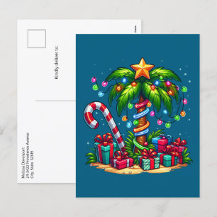 Cartes Pour Fêtes Annuelles Palmier de Noël tropical