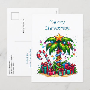 Cartes Pour Fêtes Annuelles Palmier de Noël tropical
