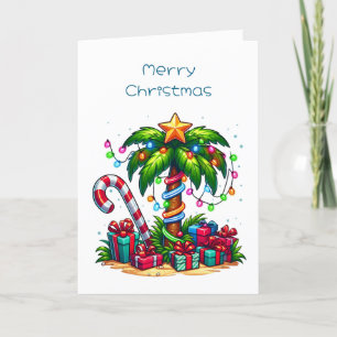 Cartes Pour Fêtes Annuelles Palmier de Noël tropical