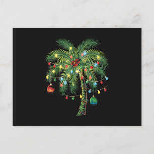 Cartes Pour Fêtes Annuelles Palmier de Noël tropical avec lumières et ornement