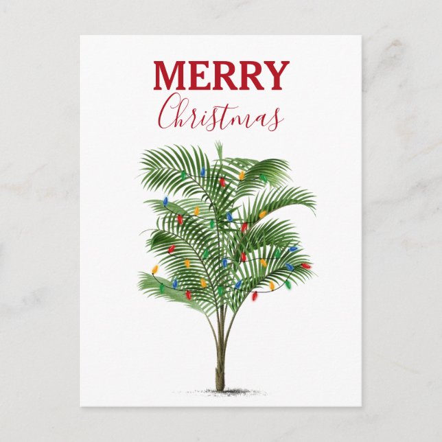 Cartes Pour Fêtes Annuelles Palmier Tropical Noël Arbre de Noël (Devant)