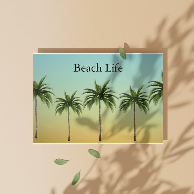 Cartes Pour Fêtes Annuelles Palmiers de Noël Tropicaux Vie de Plage Coucher de (Créateur téléchargé)