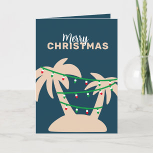 Cartes Pour Fêtes Annuelles Palmiers et lumières de Noël, avec photo