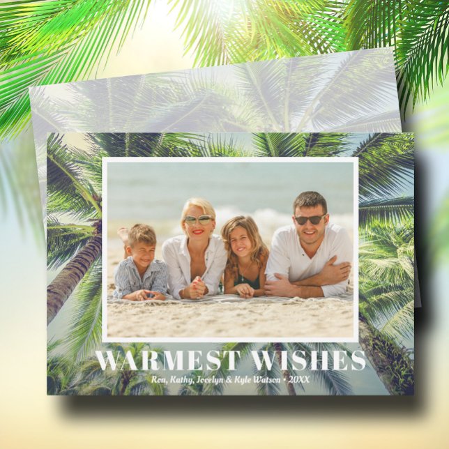Cartes Pour Fêtes Annuelles Palmiers Tropical Christmas Photo (Palm Trees Tropical Christmas Photo Holiday Cards)