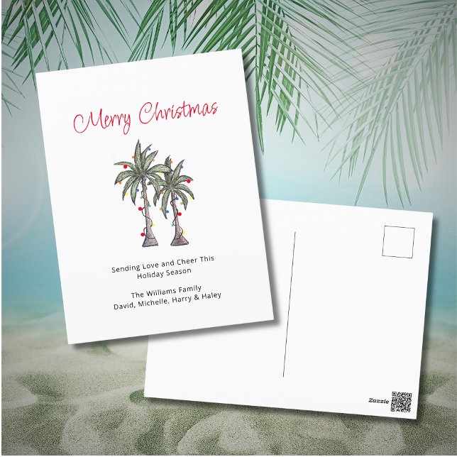 Cartes Pour Fêtes Annuelles Palmiers tropicaux Joyeux Noël (Créateur téléchargé)