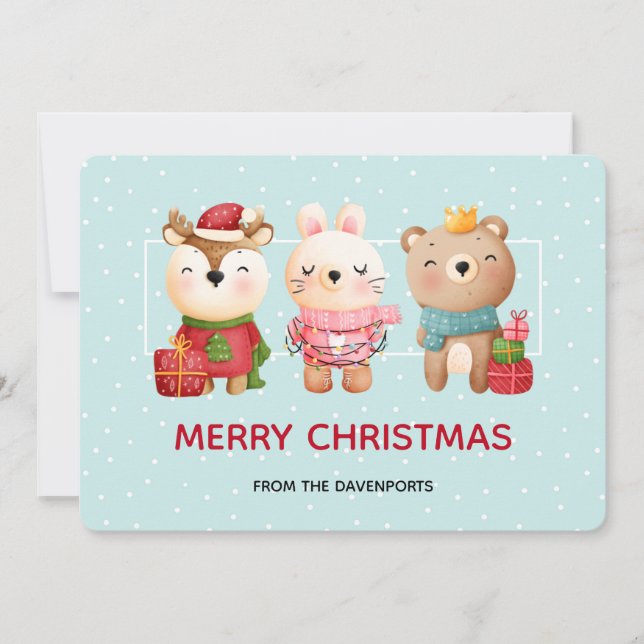 Cartes Pour Fêtes Annuelles Pals de Noël - Reindeer Bear & Rabin Holiday (Devant)