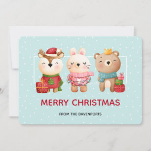 Cartes Pour Fêtes Annuelles Pals de Noël - Reindeer Bear & Rabin Holiday