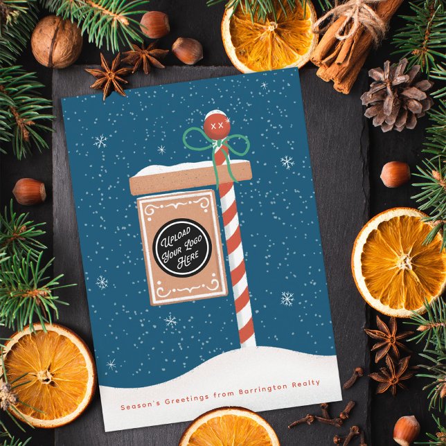 Cartes Pour Fêtes Annuelles Pancake de Noël Panneau de vente Agent immobilier (Créateur téléchargé)