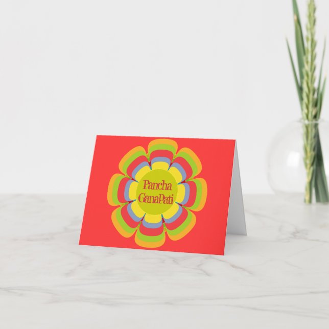 Cartes Pour Fêtes Annuelles Pancha Ganapati (Devant)