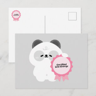 Cartes Pour Fêtes Annuelles Panda à faible énergie certifié