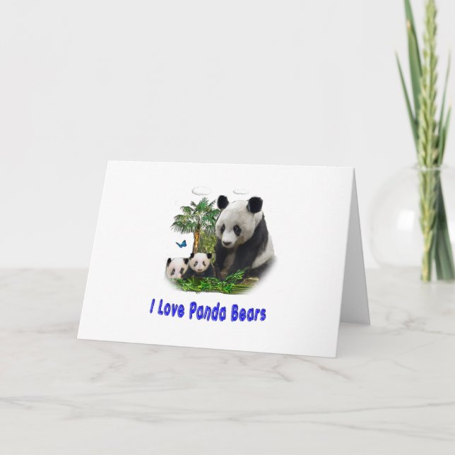 Cartes Pour Fêtes Annuelles panda beras (Devant)