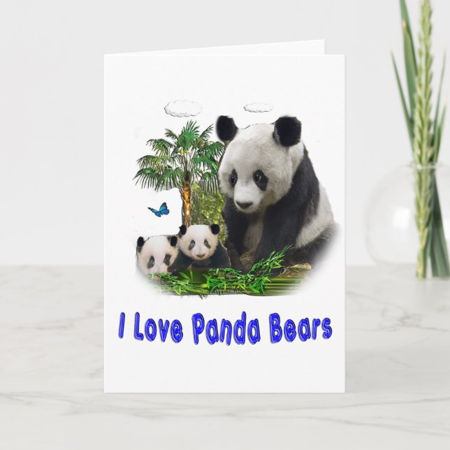 Cartes Pour Fêtes Annuelles panda beras (Devant)