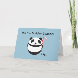 Cartes Pour Fêtes Annuelles Panda Candy Cane Holiday Card