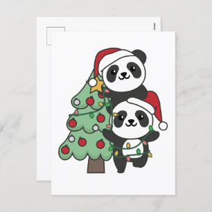 Cartes Pour Fêtes Annuelles Panda Christmas Tree Animaux de Noël Pandas