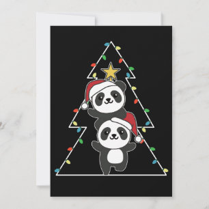 Cartes Pour Fêtes Annuelles Panda Christmas Tree Animaux de Noël Pandas