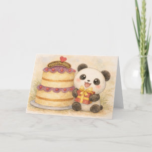 Cartes Pour Fêtes Annuelles Panda d'anniversaire