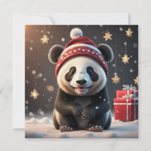 Cartes Pour Fêtes Annuelles Panda de Noël
