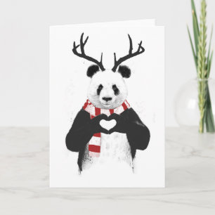 Cartes Pour Fêtes Annuelles Panda de Noël