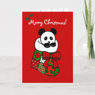 Cartes Pour Fêtes Annuelles Panda de Noël Stocker