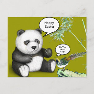 Cartes Pour Fêtes Annuelles Panda De Pâques Noir Et Blanc