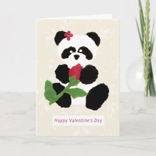 Cartes Pour Fêtes Annuelles Panda de Saint-Valentin