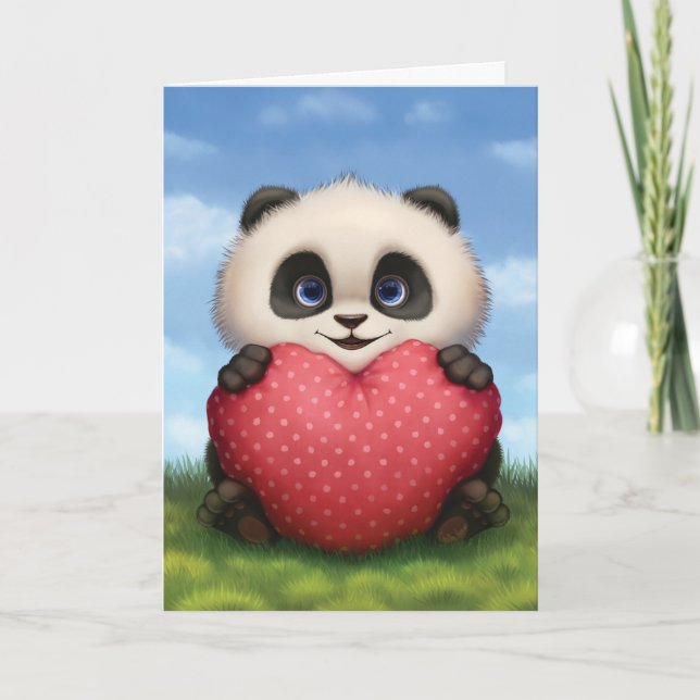 Cartes Pour Fêtes Annuelles Panda de Valentine (Devant)