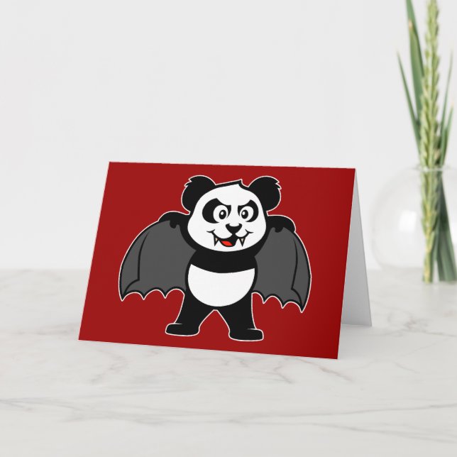 Cartes Pour Fêtes Annuelles Panda de vampire (Devant)