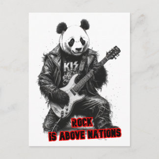 Cartes Pour Fêtes Annuelles Panda dit : Rock est au-dessus des Nations sur un