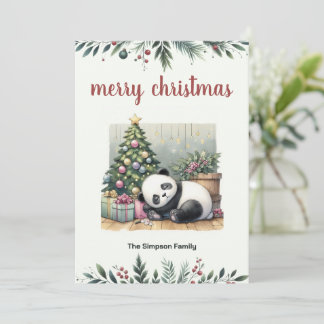 Cartes Pour Fêtes Annuelles Panda dormant