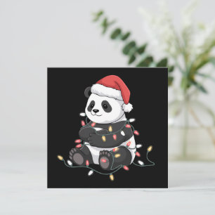 Cartes Pour Fêtes Annuelles Panda drôle de Noël Amateur de lumières d'animaux