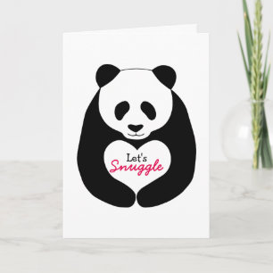 Cartes Pour Fêtes Annuelles Panda Heart Snuggle Valentine's Card