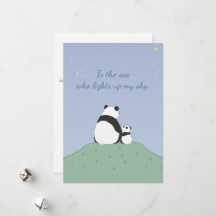 Cartes Pour Fêtes Annuelles Panda Mignon Sous Les Étoiles
