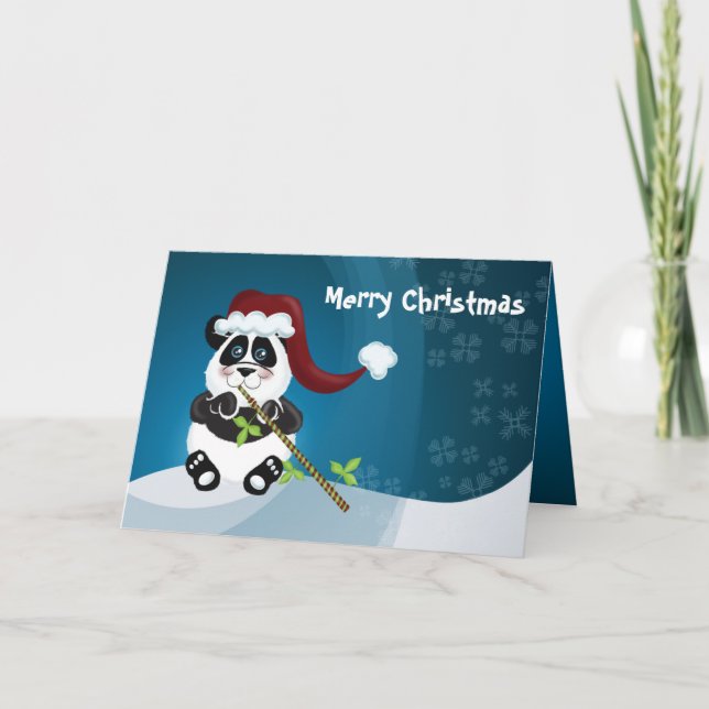 Cartes Pour Fêtes Annuelles Panda Noël (Devant)