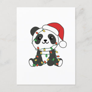 Cartes Pour Fêtes Annuelles Panda Noël Animaux d'hiver Pandas
